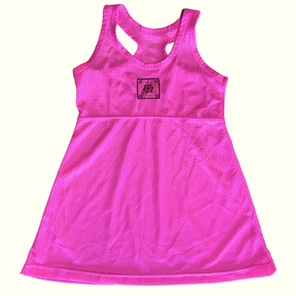 Barbiecore Pink Swim Cover Up Mesh‎ Girls 7/8 Beachwear